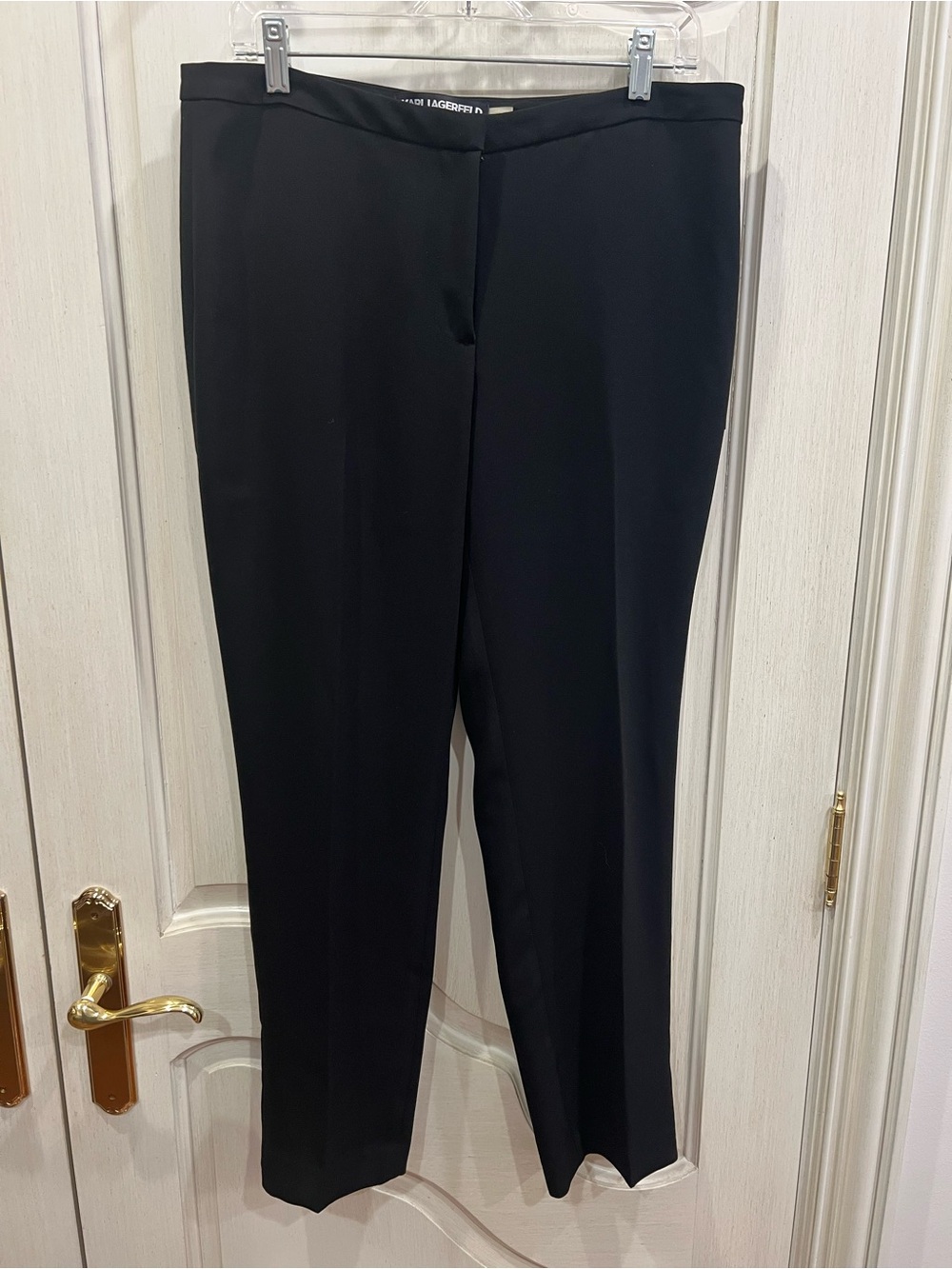 Karl Lagerfeld Black Straight-Leg Dress Pants